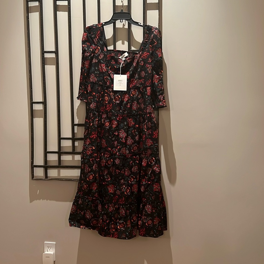 DVF dress - cotton- tiered- summer style - smocked back - off the shoulder
